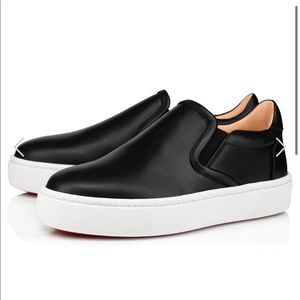 Louboutin Masteraltissima black calf leather slip ons